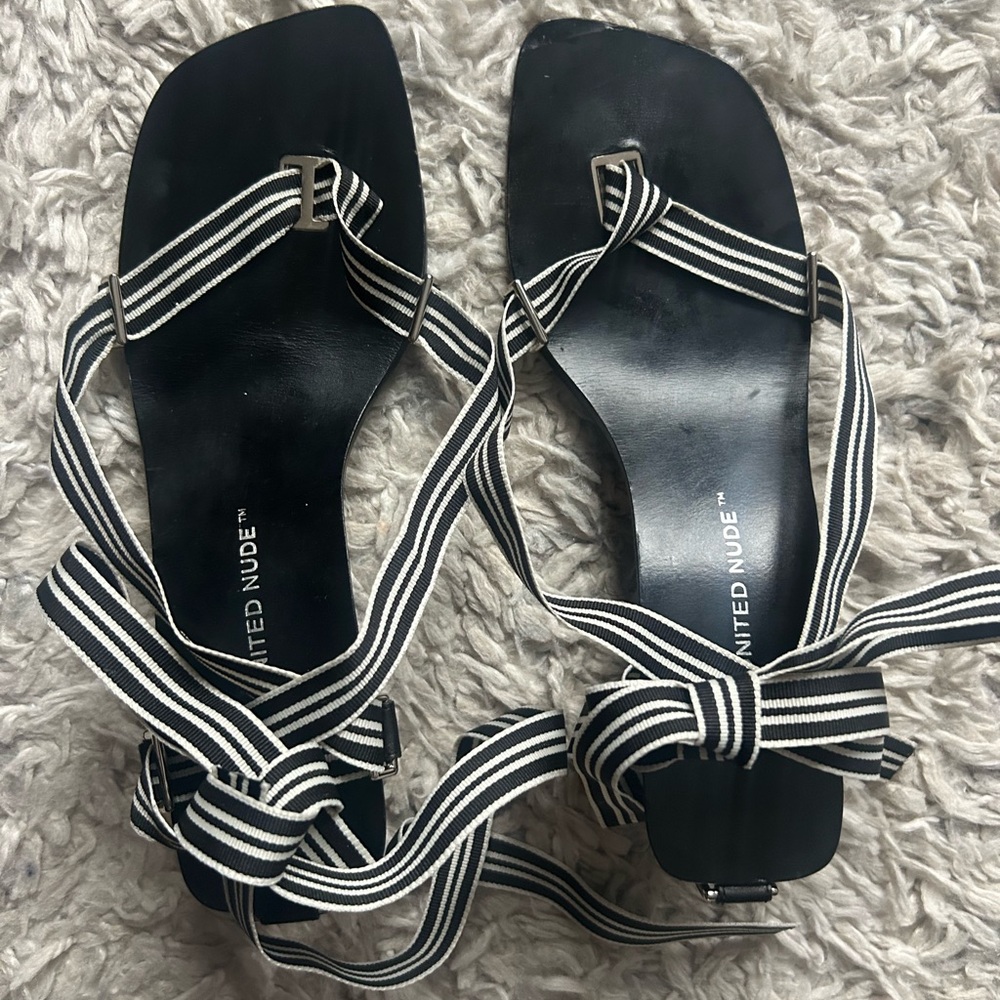 United Nude y2k ribbon mid leather Sandals with interchangeable straps. Size 38